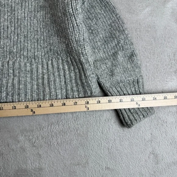 Helmut‎ Lang Sweater Womens M Gray Preowned Knit Cropped Pullover Trendy Modern